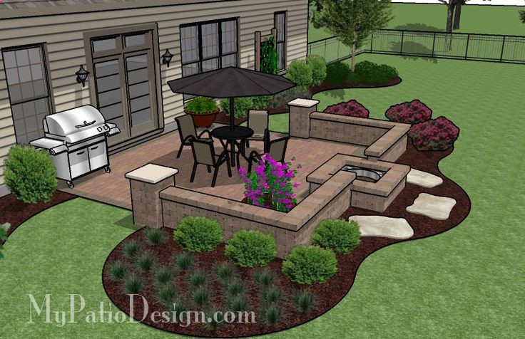 Fun and Simple Patio With a Fire Pit | Patio Designs and Ideas