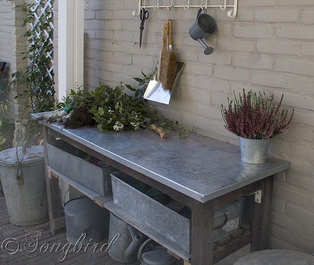 Work bench with galvanized top!