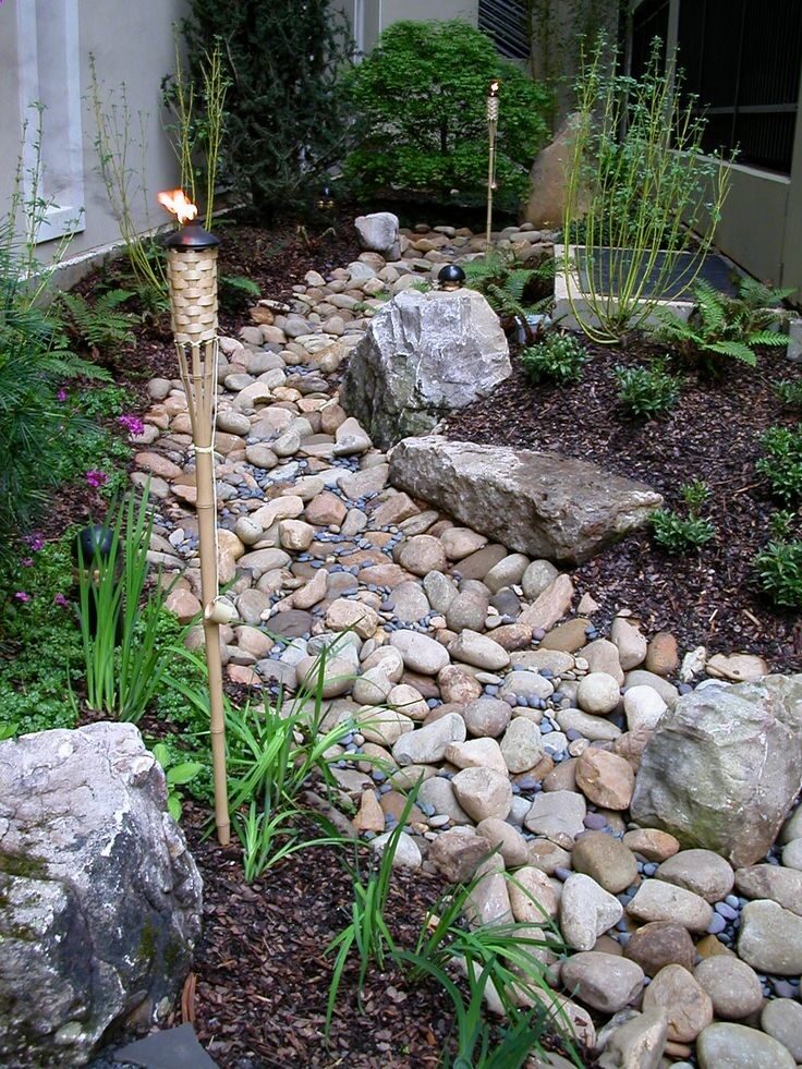 Turning your drainage ditch into a beautiful dry stream bed | Outdoor Landscaping Ideas Outdoor Landscaping Ideas