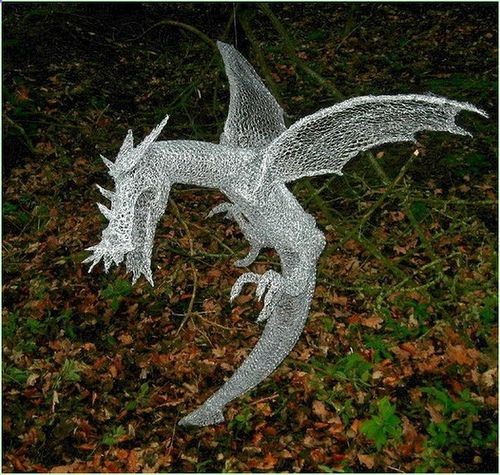 Derek Kinzett Wire Sculptures. DRAGON OF THE WOOD by Derek Kinzett Wire Sculptures, via Flickr